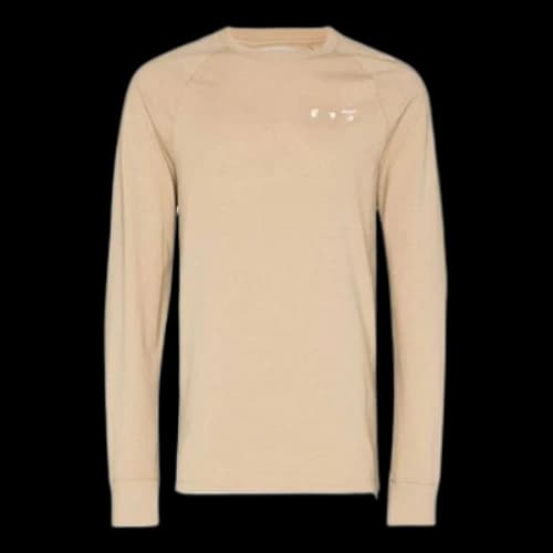 Men's Off-White x Browns 50 Crossover Printing Logo Loose Round Neck Long Sleeves Beige (Women's)