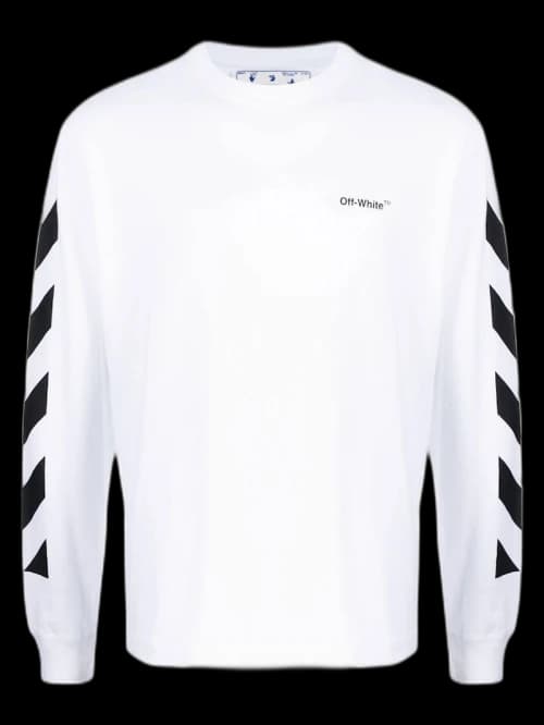 OFF-WHITE Diagonal Helvetica Long Sleeve T-Shirt White/Black