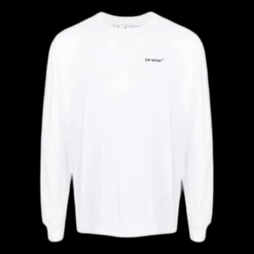 Off-White SS22 Logo Printing Long Sleeves White T-Shirt