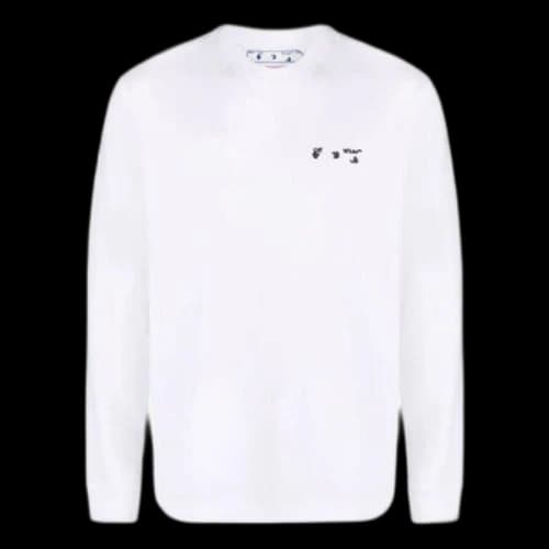 Off-White SS22 Logo Round Neck Long Sleeves Version White