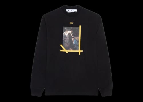 OFF-WHITE Arrow Caravaggio Ann Skate L/S Tee Black/Yellow