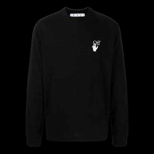 Off-White FW22 Logo Round Neck Long Sleeves Version Black