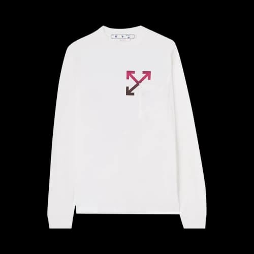 Off-White Gradient Arrow Pocket Skate Long-Sleeve T-Shirt 'White'