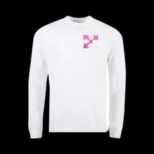 Off-White Spray Arrow Pocket Skate Long-Sleeve Tee 'White/Purple'