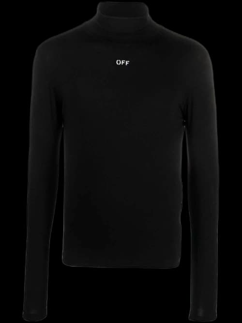 OFF-WHITE Logo-Print Roll-Neck Jumper Black