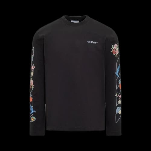 Off-White Fresco Diag Skate Long-Sleeve Tee 'Black/White'