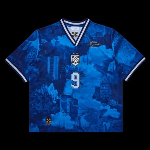 Off-White World Paint Soccer Short-Sleeve Tee 'Nautical Blue'