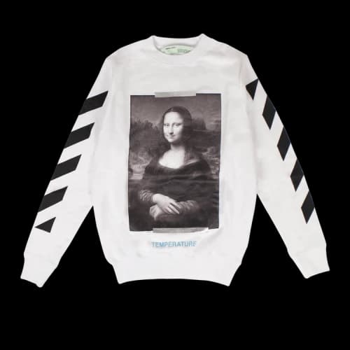 Off-White C/O Virgil Abloh Men's White Diag Monalisa Crewneck Sweater White