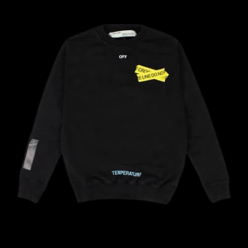 Off-White Fire Tape Graphic Pullover Black/Yellow