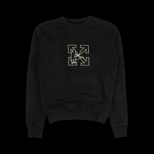 Off-White Logo Workers Slim Crewneck 'Black'