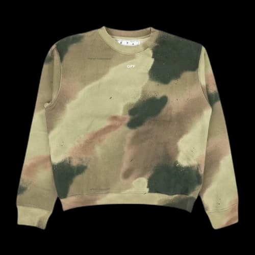 Off-White Camo Stencil Crewneck 'Green'