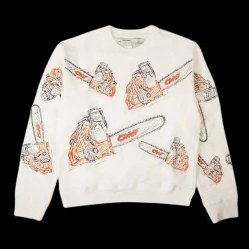 Off-White Chainsaw Sweatshirt 'White'
