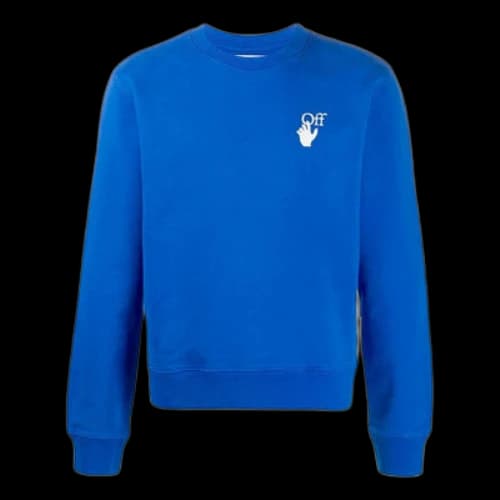 Off-White Cut Here Logo Printing Pullover Blue