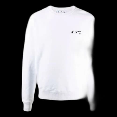 Off-White FW21 Logo Pattern Round Neck Long Sleeves Ordinary Version White