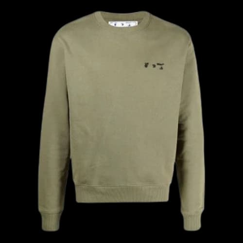 Off-White FW21 Logo logo Pullover Green