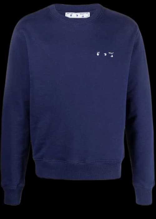OFF-WHITE Slim fit Sewn Arrows Crewneck Navy White