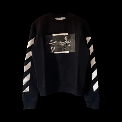 Off-White Monochrome Caravaggio Diagonals Sweatshirt 'Black'