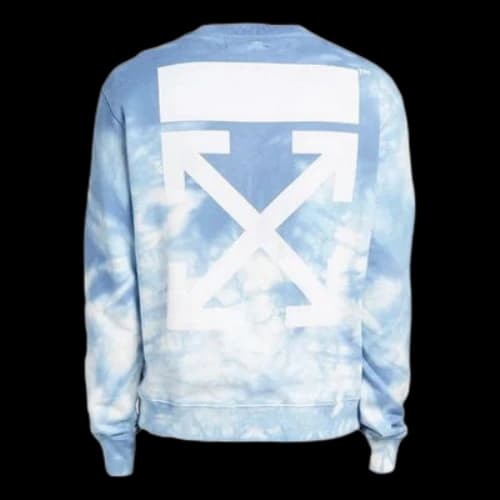 Off-White x END.CHEMICAL WASH Slim Back Arrow Tie Dye Round Neck Blue