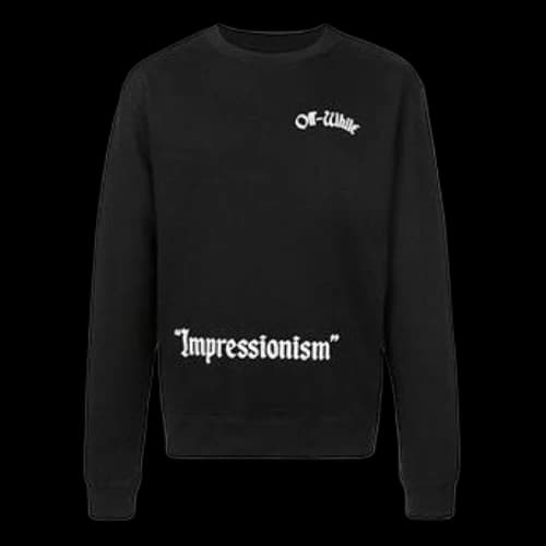 Off-White SS19 Impressionist Virgil Abloh Slim Crewneck Sweater Black