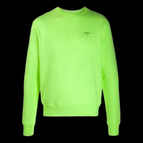 Off-White Alphabet logo Pattern Long Sleeves Loose Fit Green