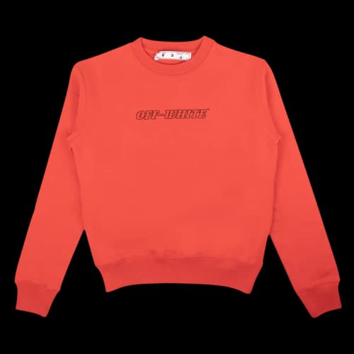 Off-White Logo Embroidered Long Sleeves Round Neck Version Red