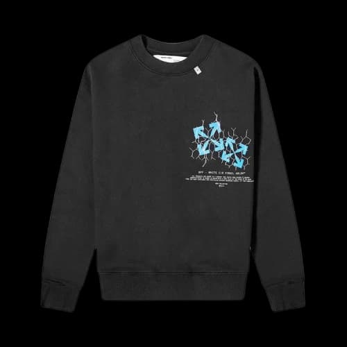 Off-White Fence Arrow Slim Crewneck 'Black Blue'