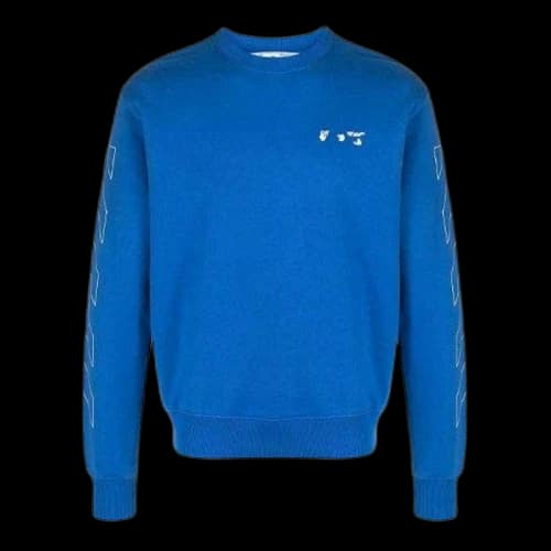 OFF-WHITE Diag Ow Logo Slim Crewneck Blue