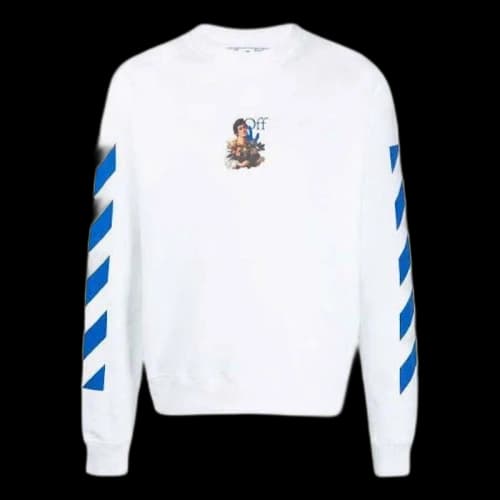 OFF-WHITE Caravag Boy Marker Slim Crewneck White