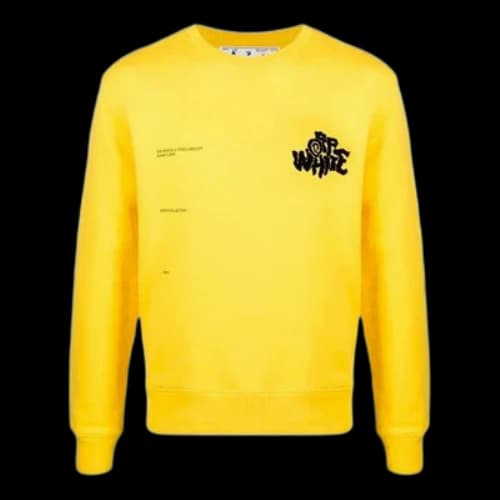 Off-White SS21 Logo Printing Loose Long Sleeves Version Yellow