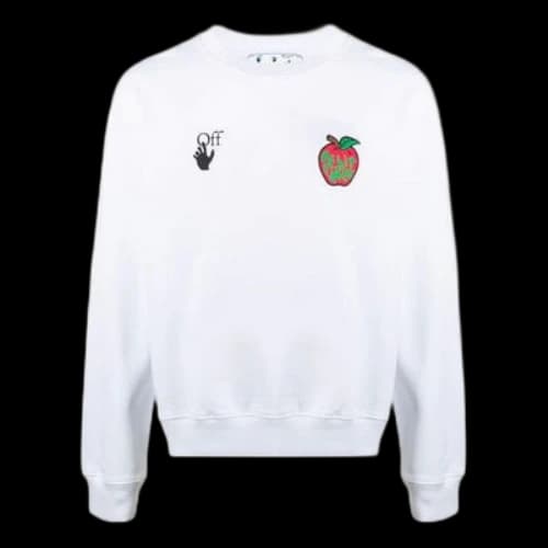 Off-White FW21 Pattern Round Neck Pullover Loose Fit White