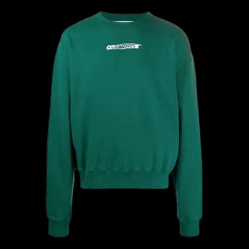 Off-White FW20 Logo Printing Pullover Men Green