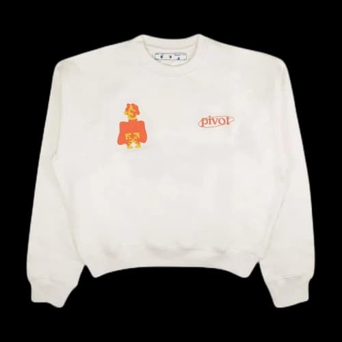 Off-White Printing Loose Round Neck White