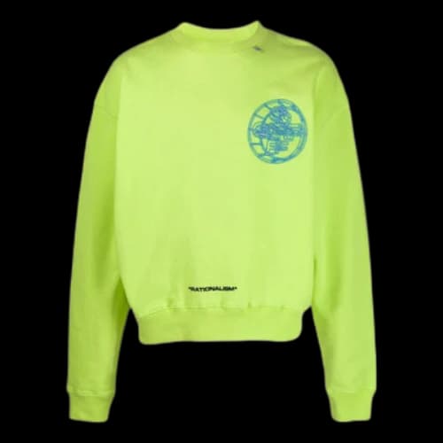 Off-White FW22 Pattern Printing Pullover Long Sleeves Version Green