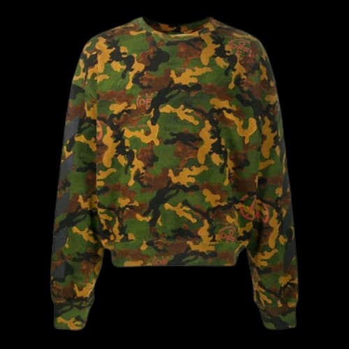 Off-White SS22 Camouflage Printing Round Neck Pullover Version Green