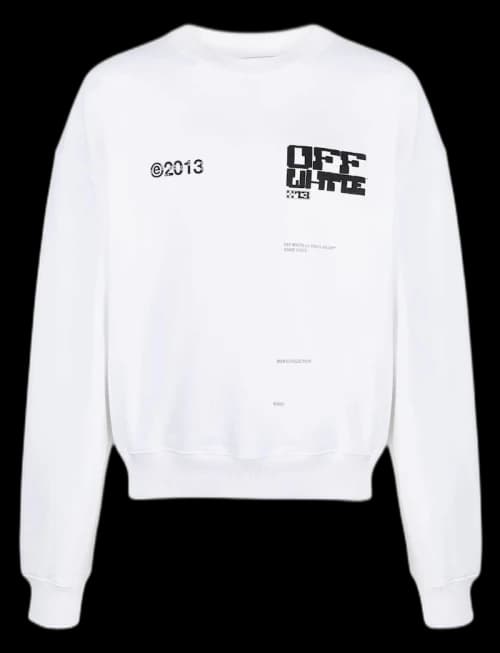 OFF-WHITE Tech Marker Crewneck White Black