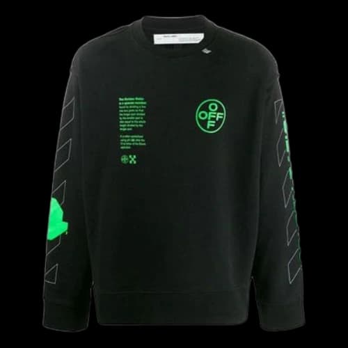 Off-White Fluorescence Arrows Sketch Mens Logo Sweater