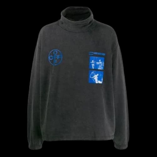 Off-White FW21 Pattern High Collar Long Sleeves Loose Fit Black Gray