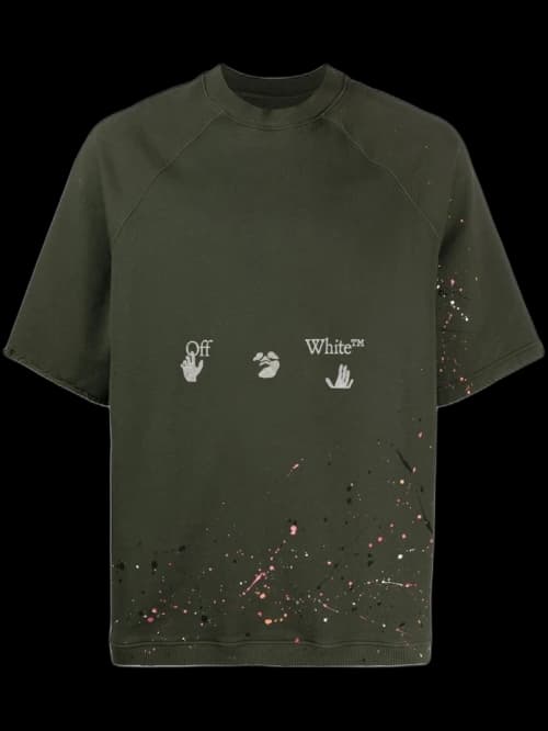 OFF-WHITE Vintage Paint T-shirt Green
