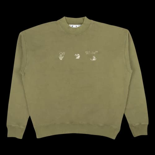 Off-White Big Skate Crewneck 'Green'