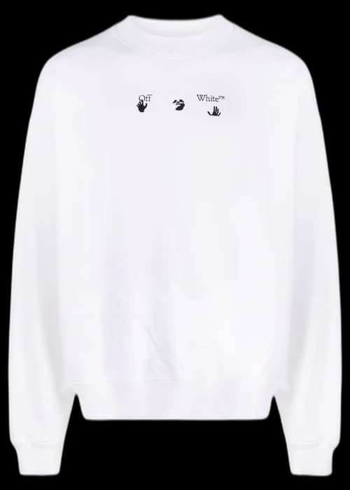OFF-WHITE Splatter Arrows Logo Crewneck White/Black