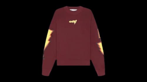 OFF-WHITE Thunder Stable Skate Fit Crewneck Sweatshirt Red