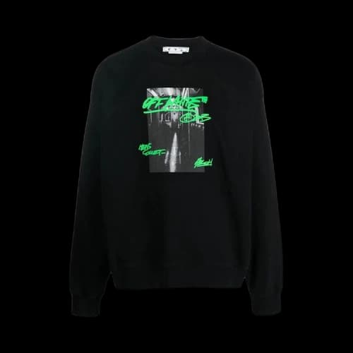 OFF-WHITE Metro Type Skate Crewneck Black/Green