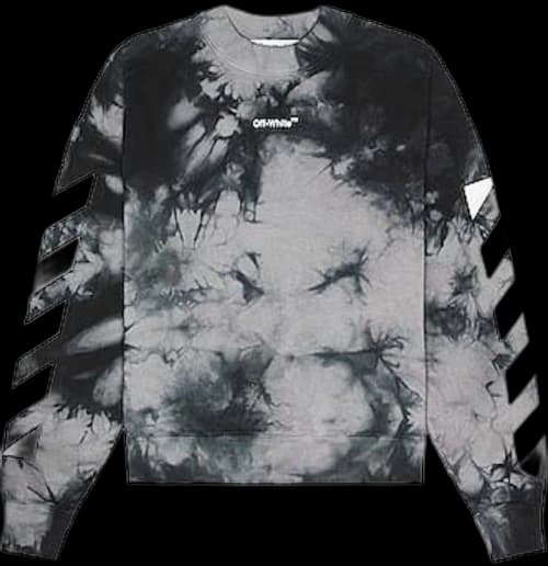 OFF-WHITE Diag Arrow Tie Dye Skate Crewneck Grey