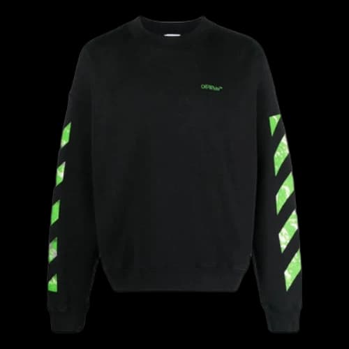 Off-White Diag Stripe Cotton Sweatshirt 'Black'