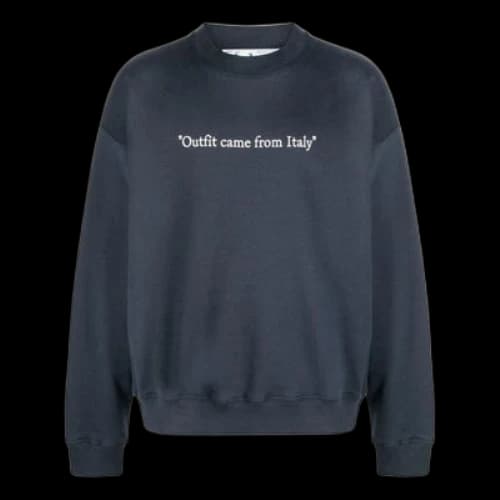 Off-White SS22 Solid Color Alphabet Round Neck Pullover Long Sleeves Version Blue
