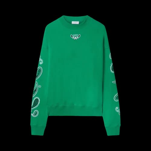 Off-White Bandana Arrow Skate Crewneck 'Green/White'