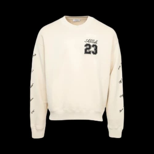 Off-White 23 Logo Skate Crewneck 'Angora/Black'