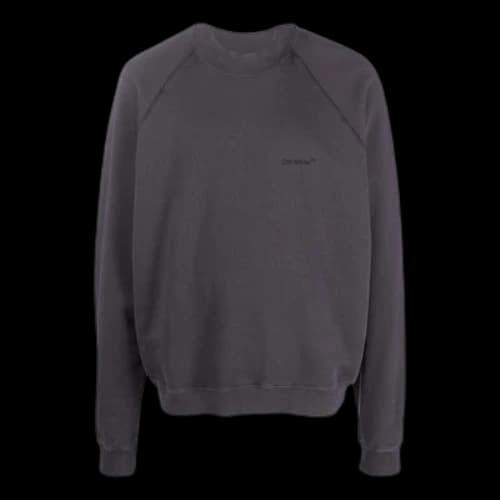 Off-White SS22 Back Logo Printing Round Neck Pullover Long Sleeves Ordinary Version Dark Grey