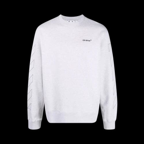 Off-White Diag Outline Slim Crewneck 'Grey Melange'