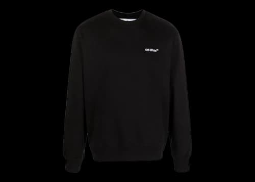 OFF-WHITE Helvetica Logo-Print Sweatshirt Black